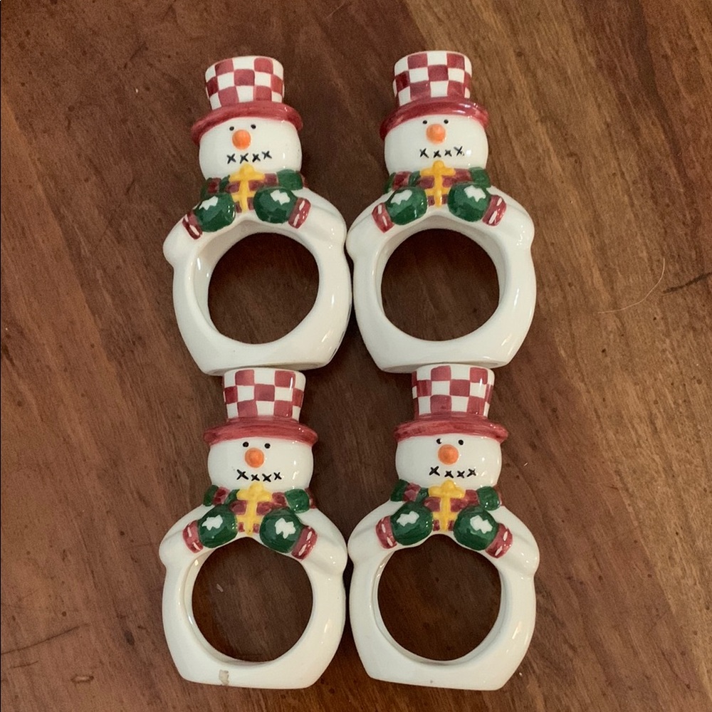 Vintage Snowman Napkin Rings